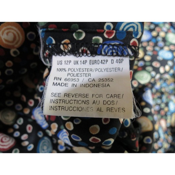 Vintage Leslie Fay 12 Petite 80s 90s Two Piece Abstract Dress Layered Skirt - Picture 9 of 12